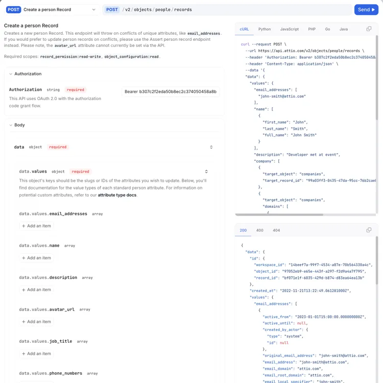 Attio api documentation
