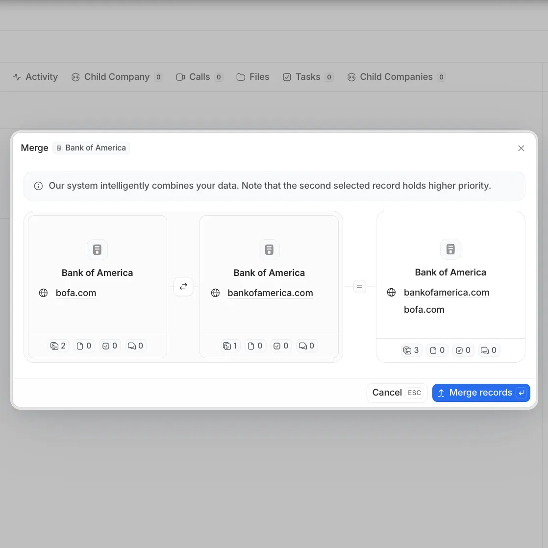 Attio merge modal